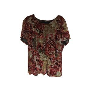 R Q T Womans Blouse 1X Nylon Pullover Top